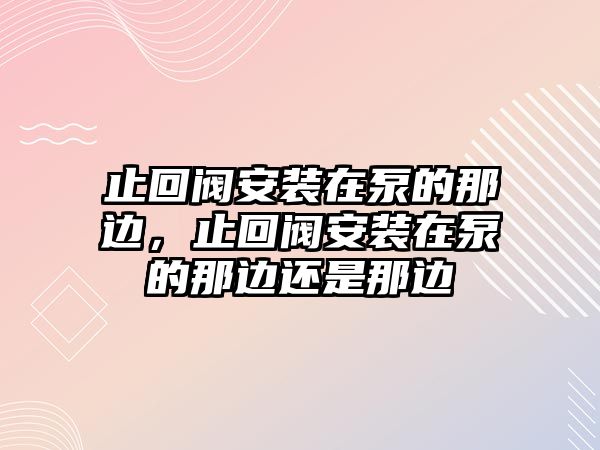 止回閥安裝在泵的那邊，止回閥安裝在泵的那邊還是那邊